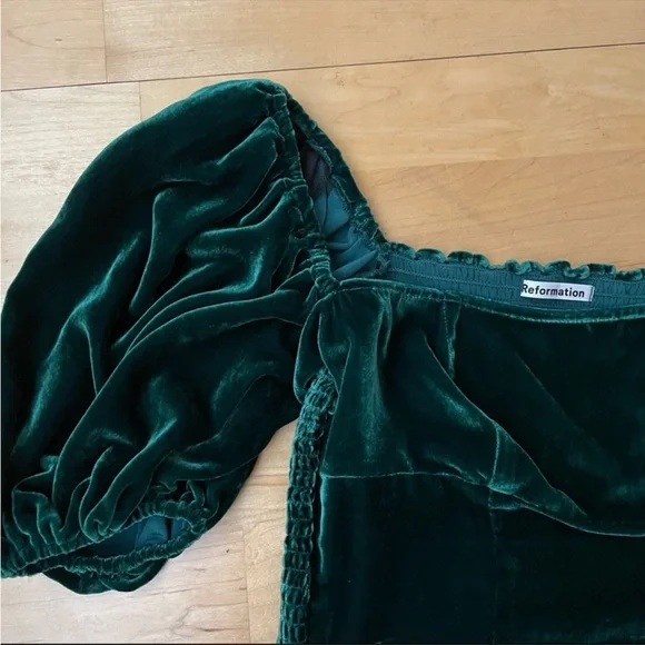 Reformation Luka Top Silk Blend Velvet - Picture 1 of 7